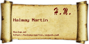 Halmay Martin névjegykártya